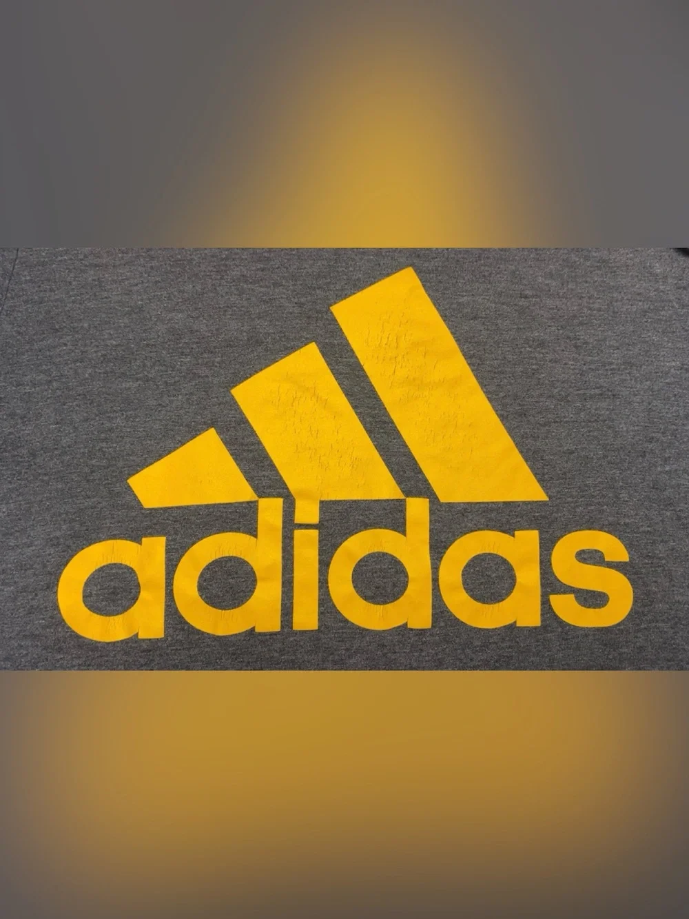 Adidas Gray Size S T-shirt with Yellow Logo